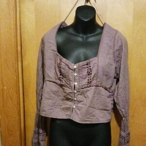 Free People Purple Blouse with Chic Design